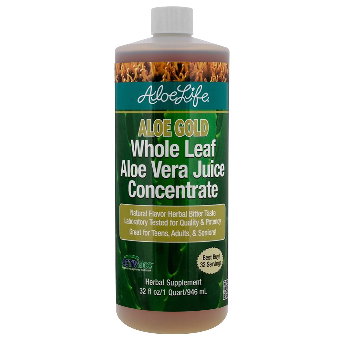 Aloe Life jugo de aloe hoja entera, posible apoyo digestivo diario.
