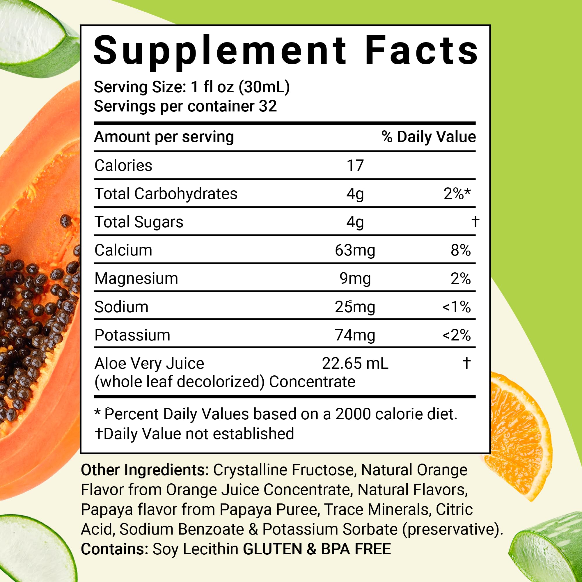 Aloe Life sabor naranja papaya, envase con jugo afrutado para disfrutar.