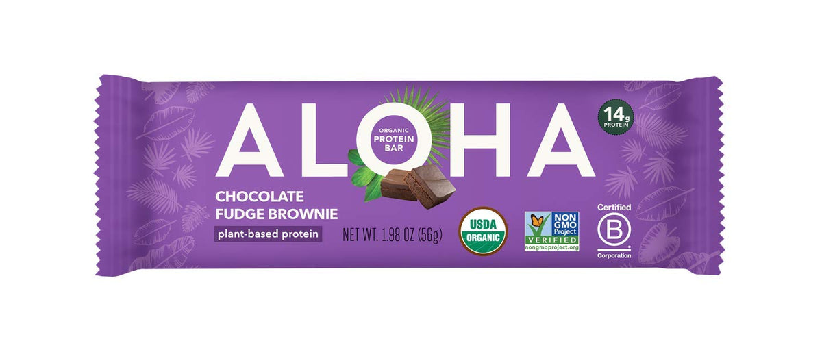 Barra ALOHA de chocolate orgánico para snack sabroso y energía sostenida.