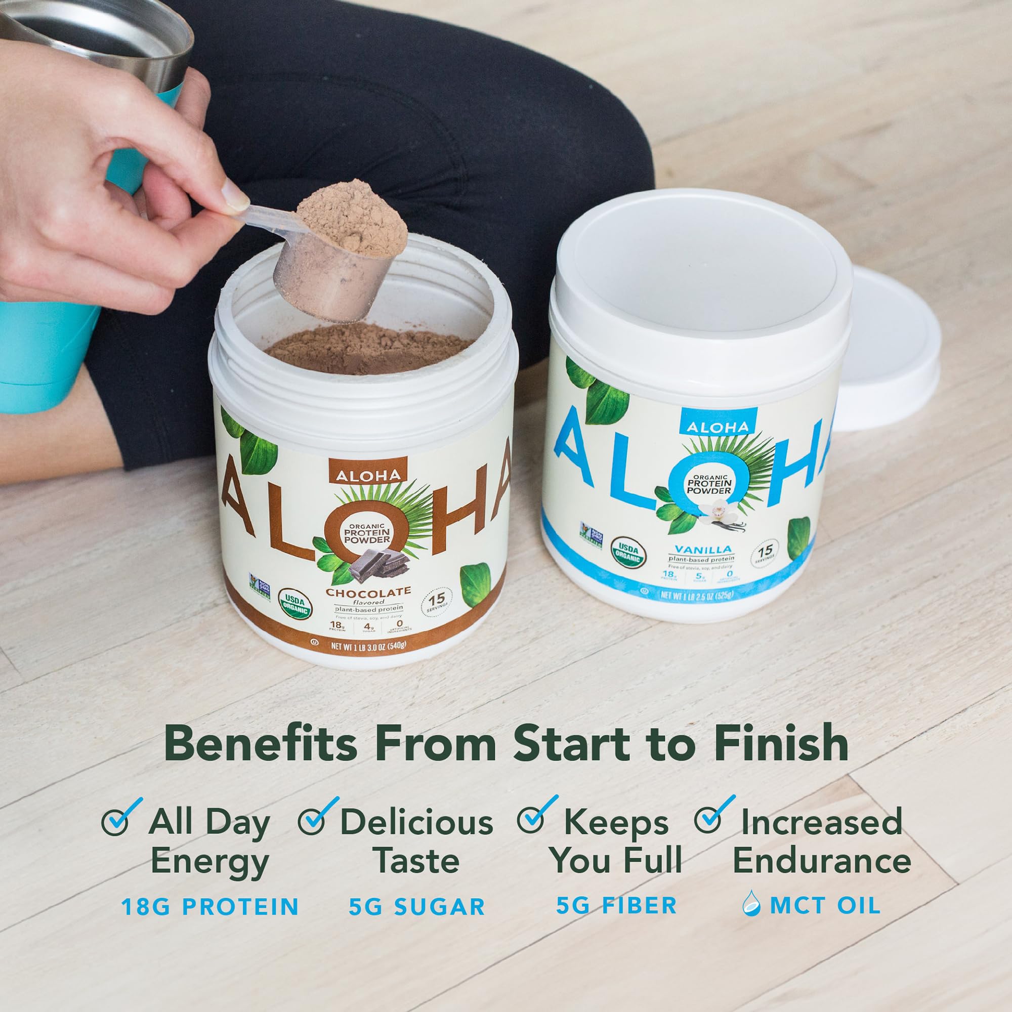 ALOHA proteína vainilla: energía natural para meriendas rápidas y saludables.