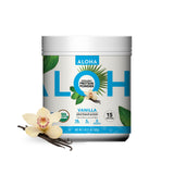 ALOHA proteína vainilla: lata reciclable lista para batidos energizantes.