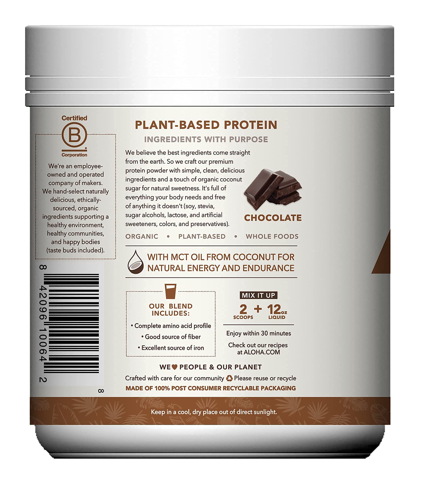 Shake rápido con leche vegetal: ALOHA chocolate para desayunos