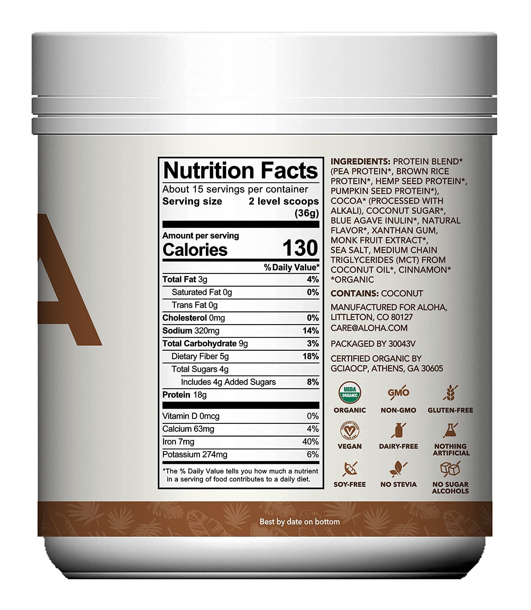 Ideal para hornear: proteína ALOHA chocolate en polvo