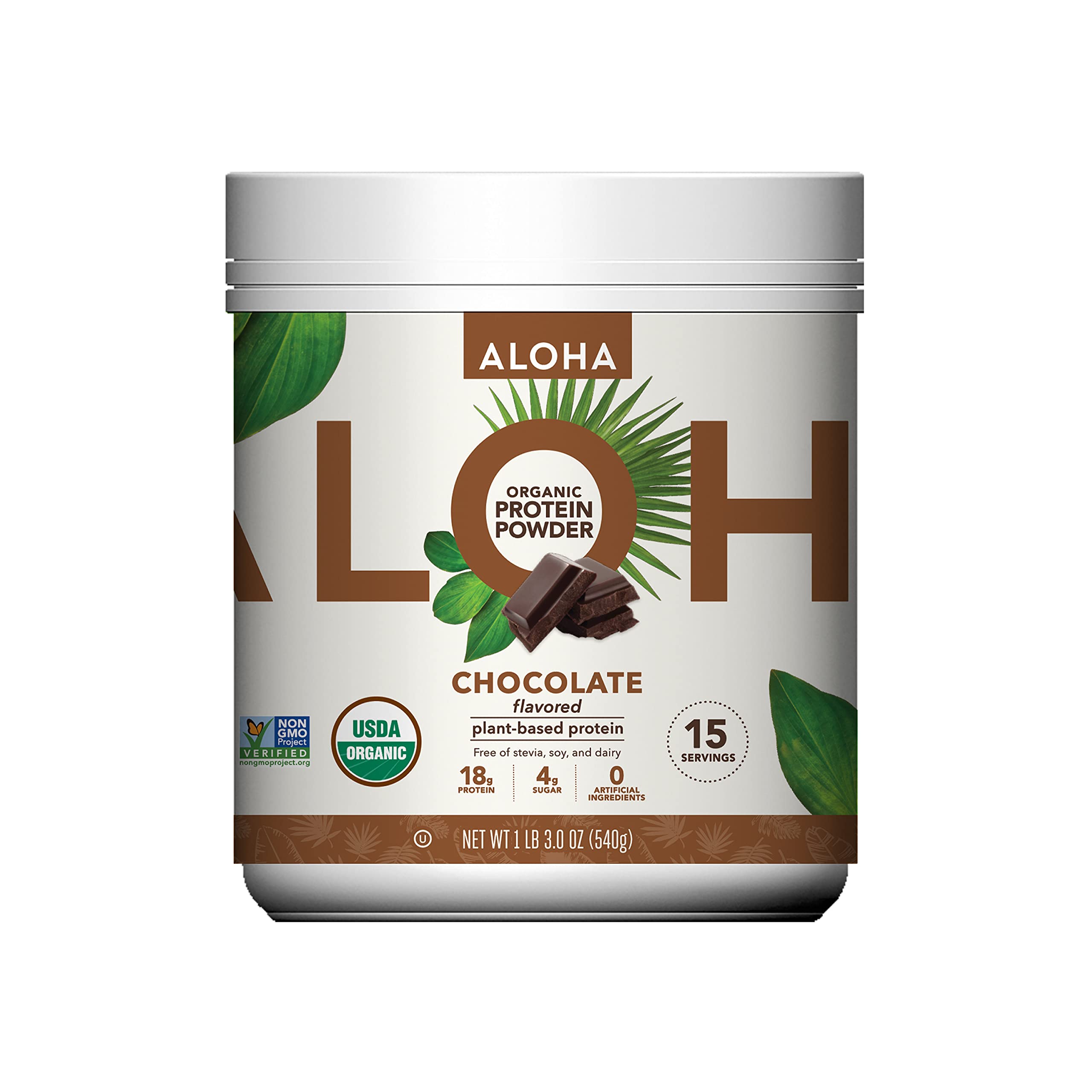 ALOHA proteína vegetal chocolate en lata reciclable para batidos