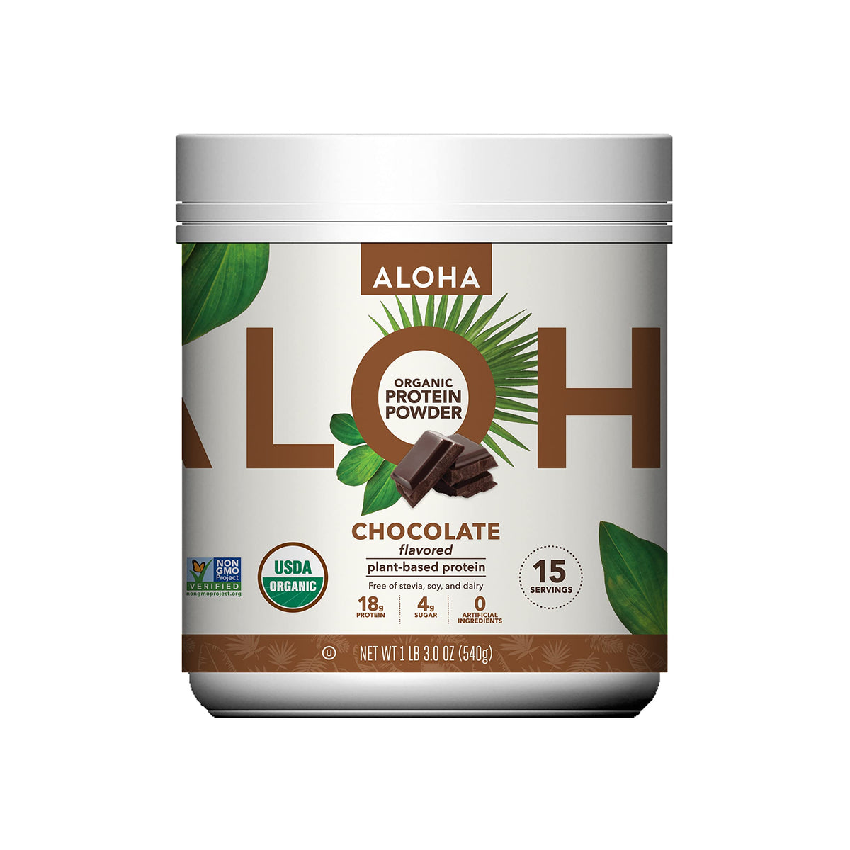 ALOHA proteína vegetal chocolate en lata reciclable para batidos