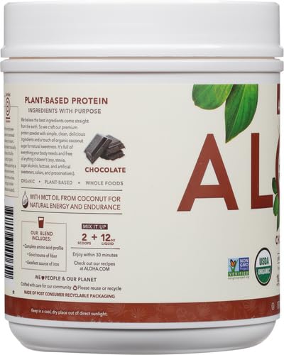 Sin azúcar, sin gluten: proteína ALOHA chocolate para snack saludable