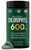 Alpha Flow Clorofila Cápsulas, bote de 600 mg, para energía y bienestar diario.