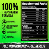 ALPHA LION bottle side label closeup with nutrition facts