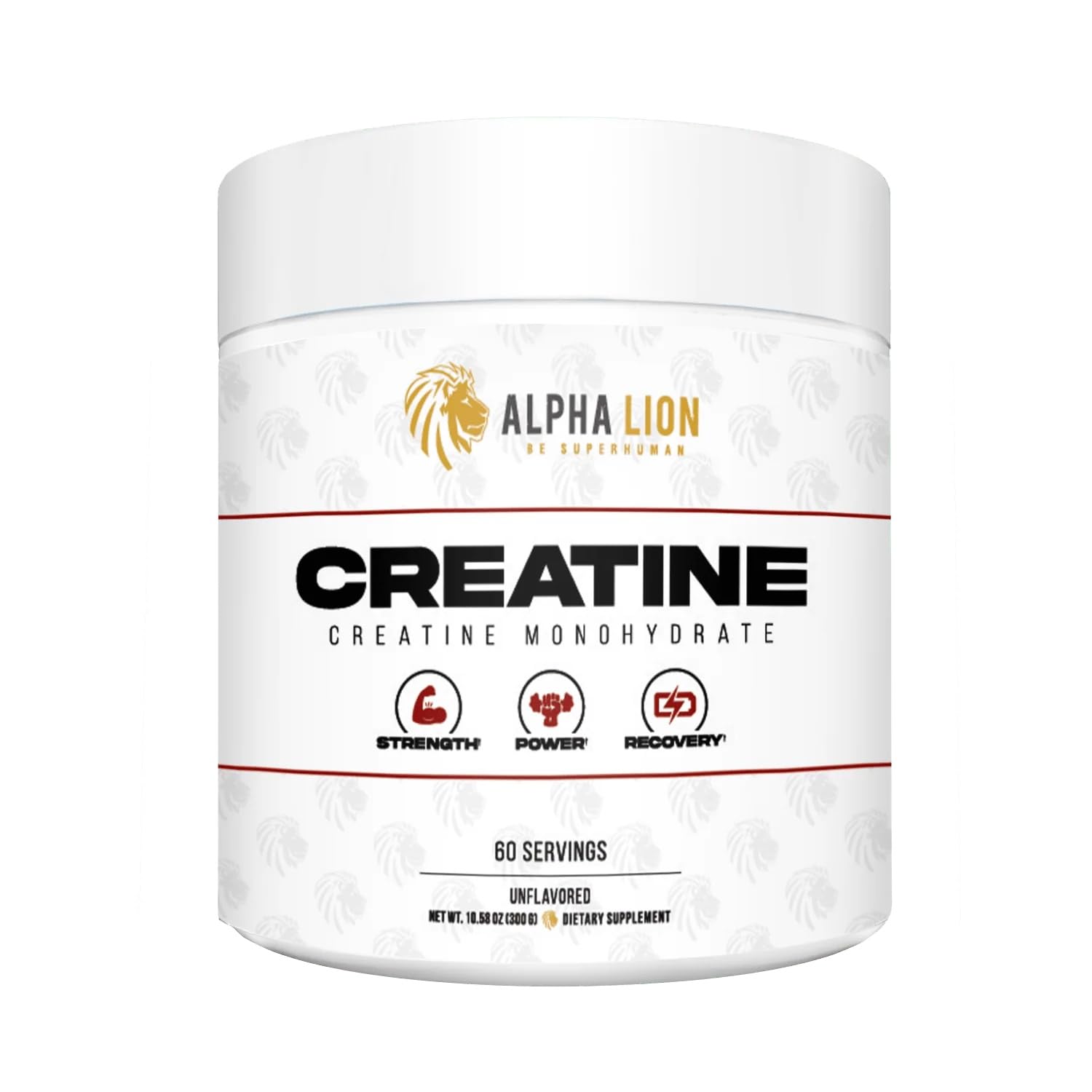 ALPHA LION Creatine Monohydrate en bote, apoyo a la fuerza muscular diaria
