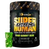 ALPHA LION Superhuman Extreme envase transparente con etiqueta de ingredientes clara para confianza