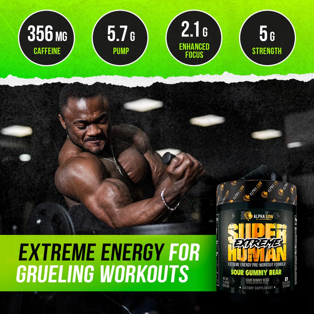 ALPHA LION Superhuman Extreme etiqueta legible con información de ingredientes