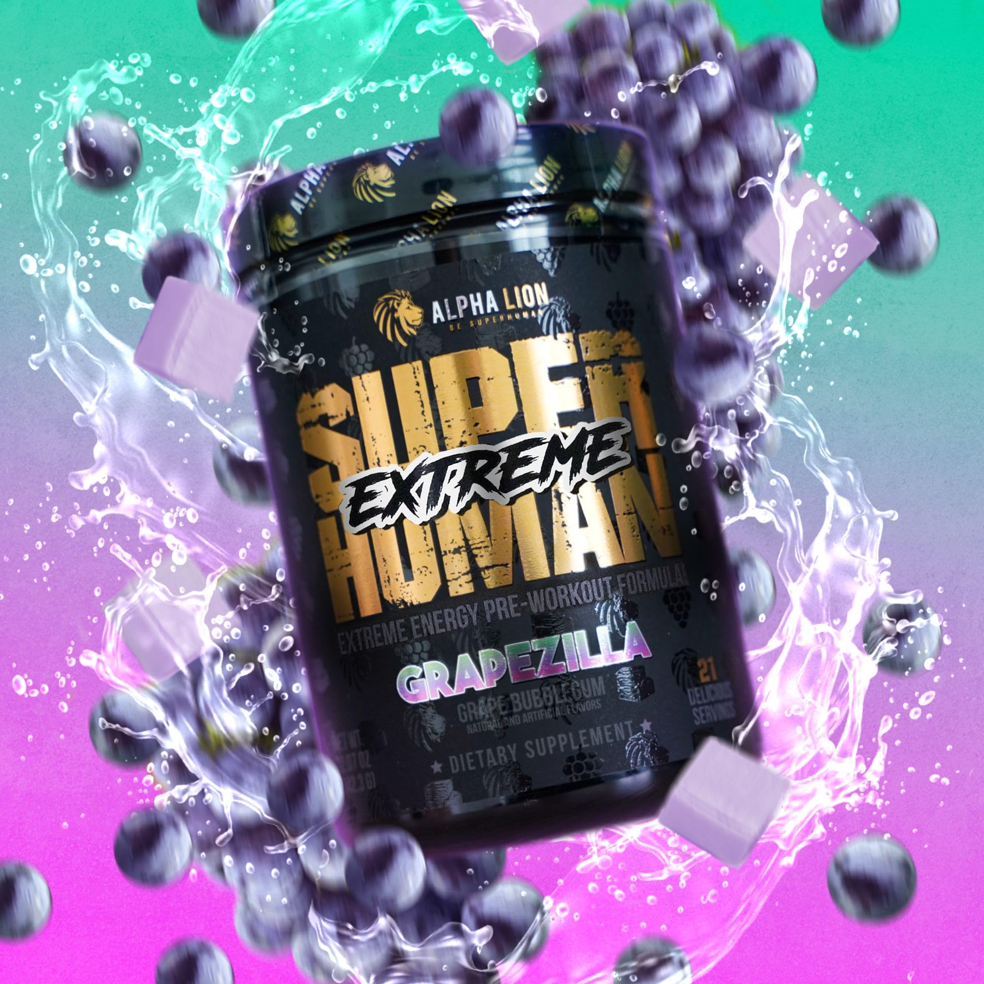ALPHA LION Superhuman Extreme sabor uva para una experiencia agradable durante entrenos