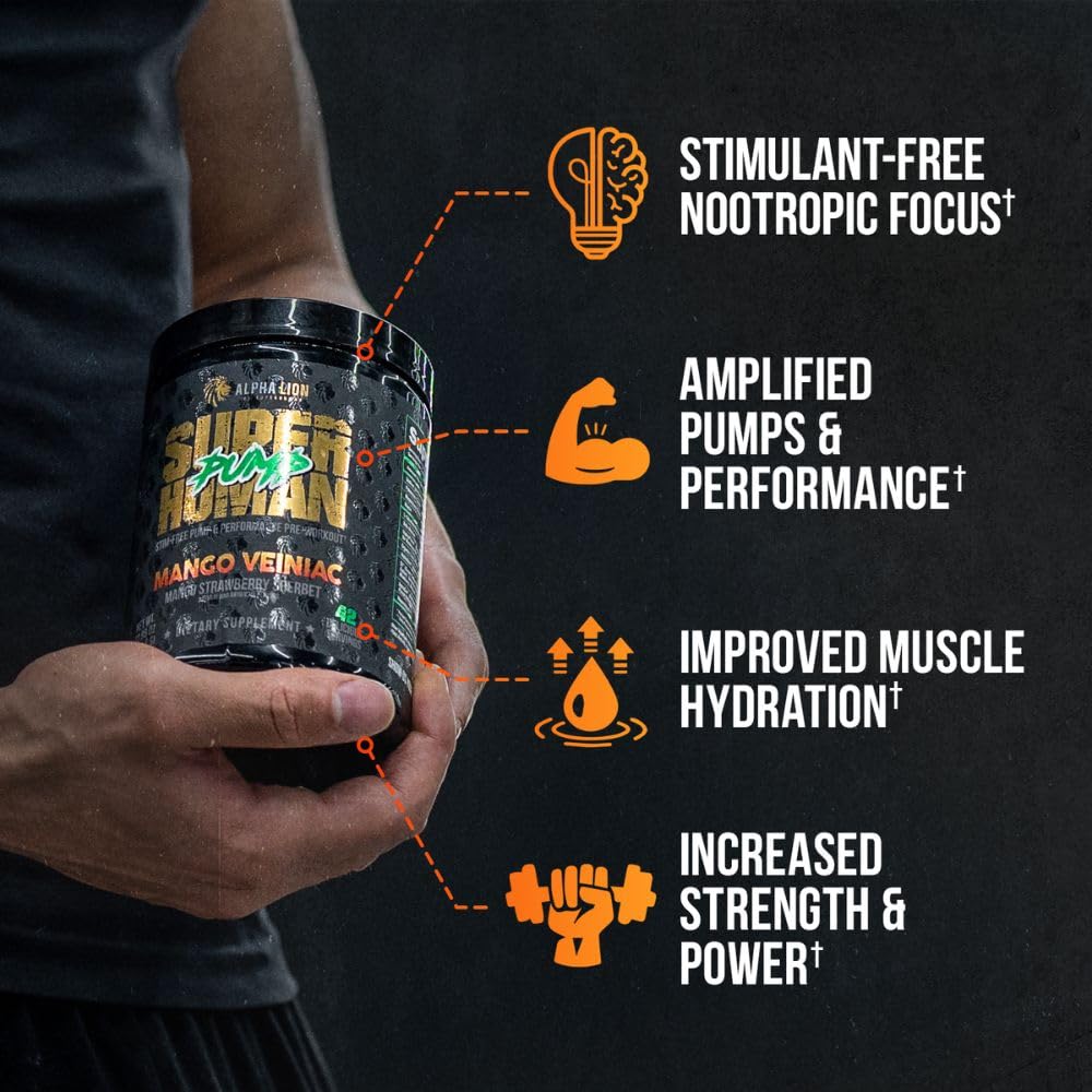 ALPHA LION Superhuman Pump pote abierto, fácil de mezclar durante la sesión