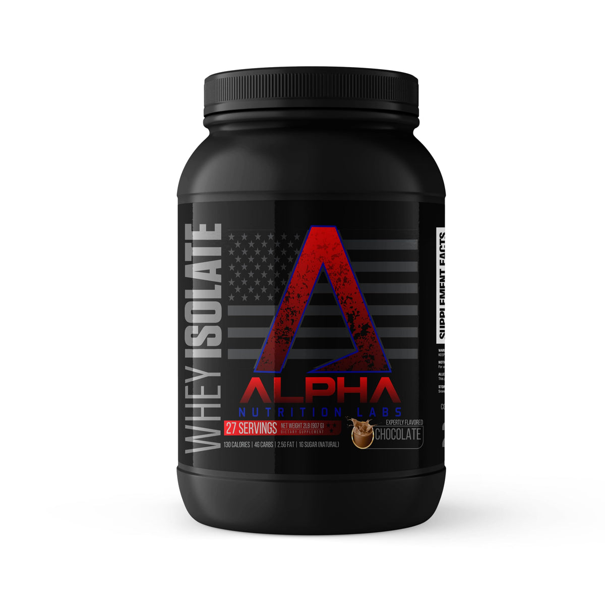 Alpha Nutrition Labs Whey Isolate Chocolate, cucharada para recuperación rápida.