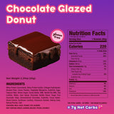 Prime Bites donut chocolate glaseado: sin gluten y bajo en azúcar.