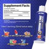 Vaso con bebida sabor Sandía de Alpha Supps L-Carnitina Líquida 3000.