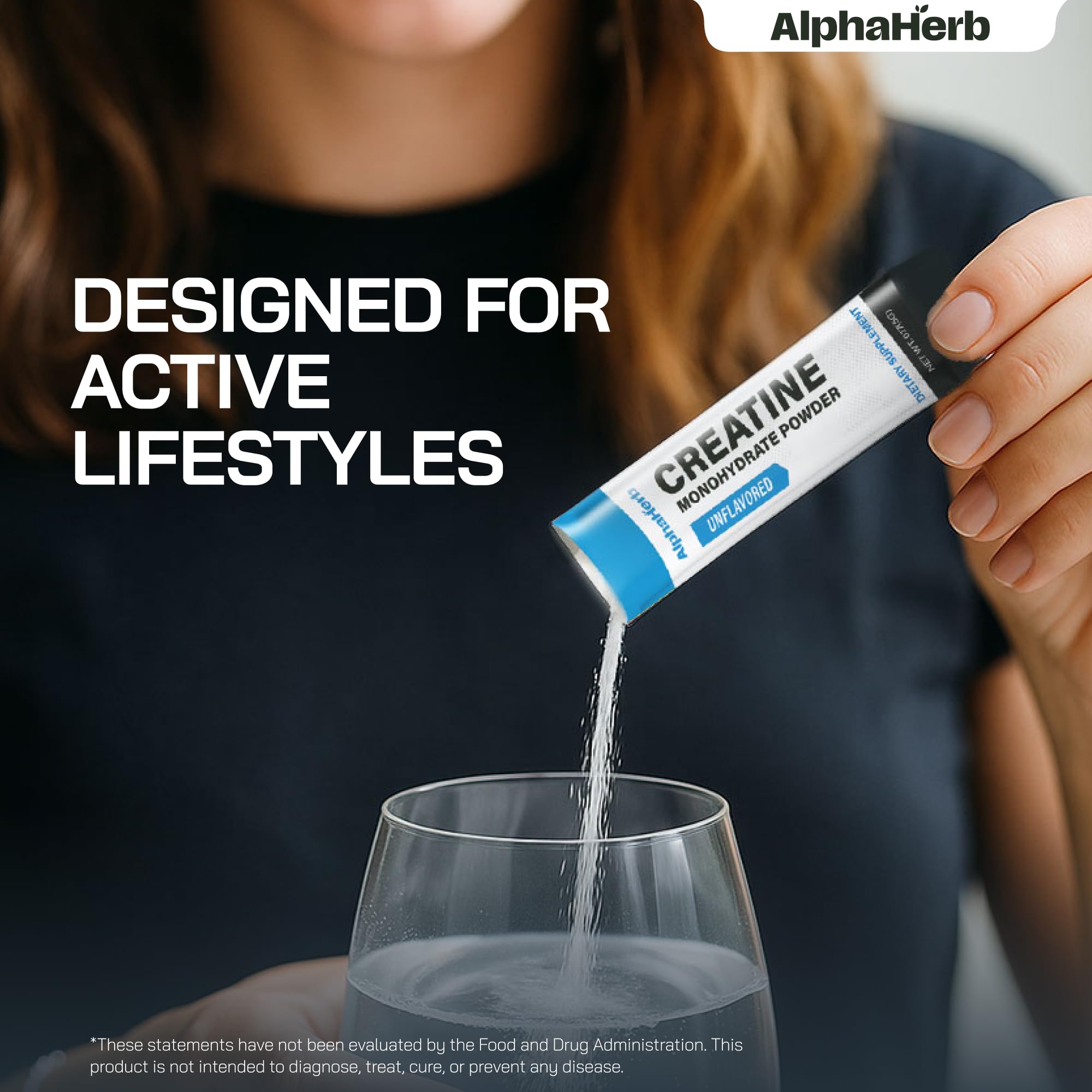 AlphaHerb creatina en polvo sin sabor para beber