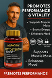 ALPHAVINE Potenciador de Testosterona, mano sosteniendo la botella para uso en casa o gym.
