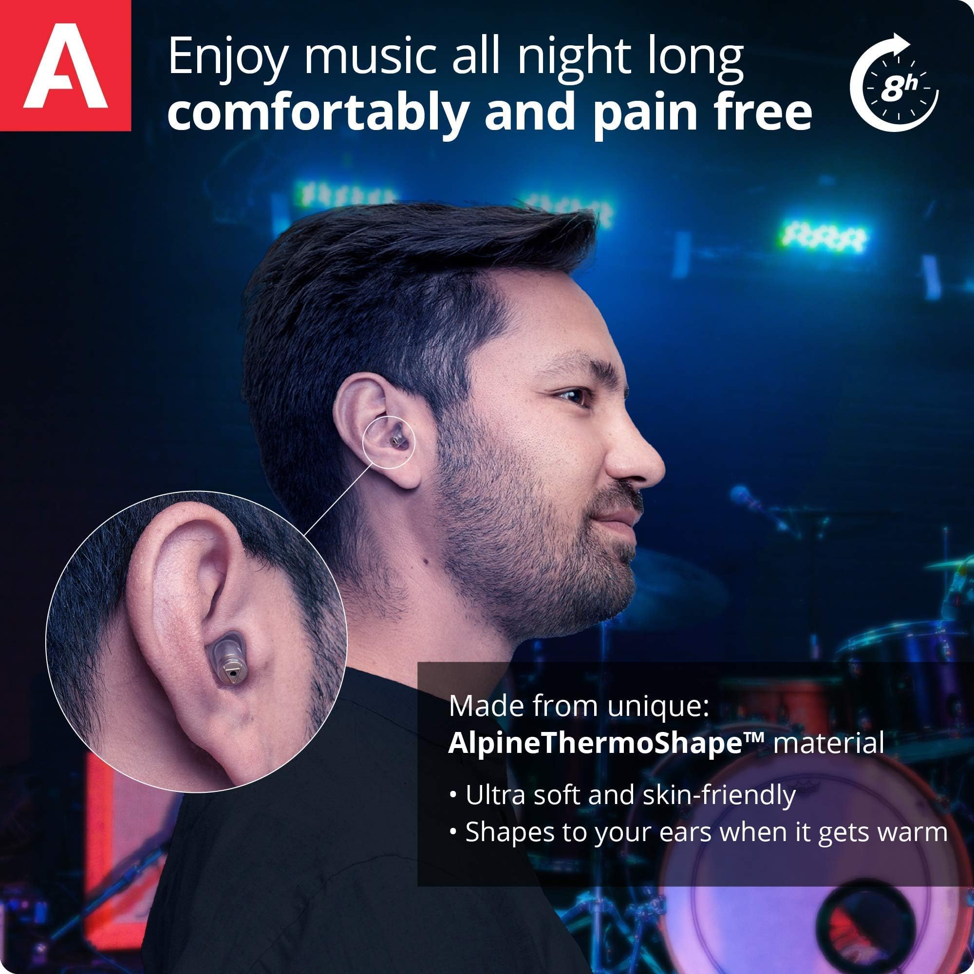 Estuche portátil de Alpine MusicSafe Pro para llevar en llavero y usar en ensayos.