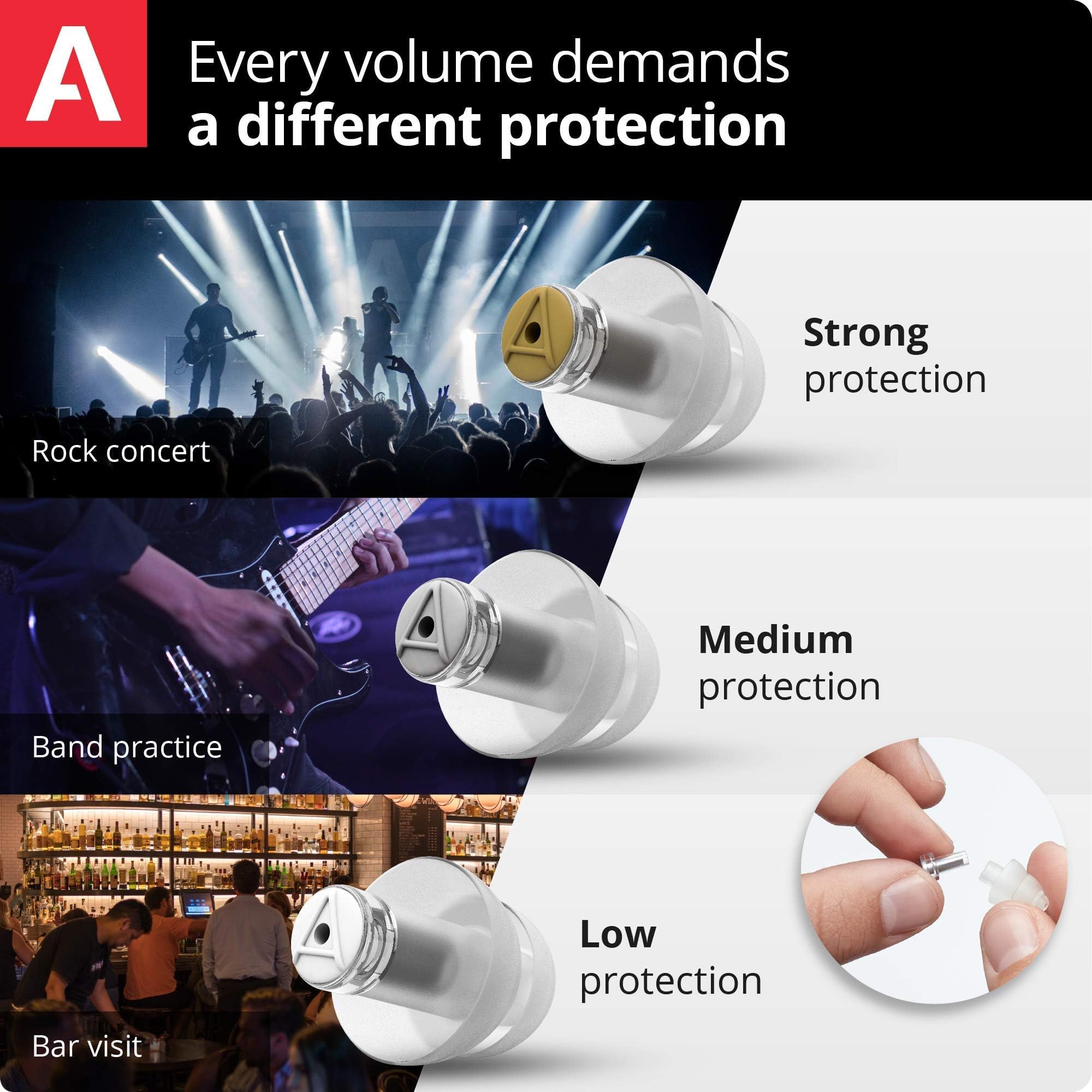 Alpine MusicSafe Pro, filtros de 19 dB para ambientes moderados de sonido.