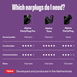 Alpine PartyPlug Pro Black reutilizable y fácil de limpiar para temporada de festivales.
