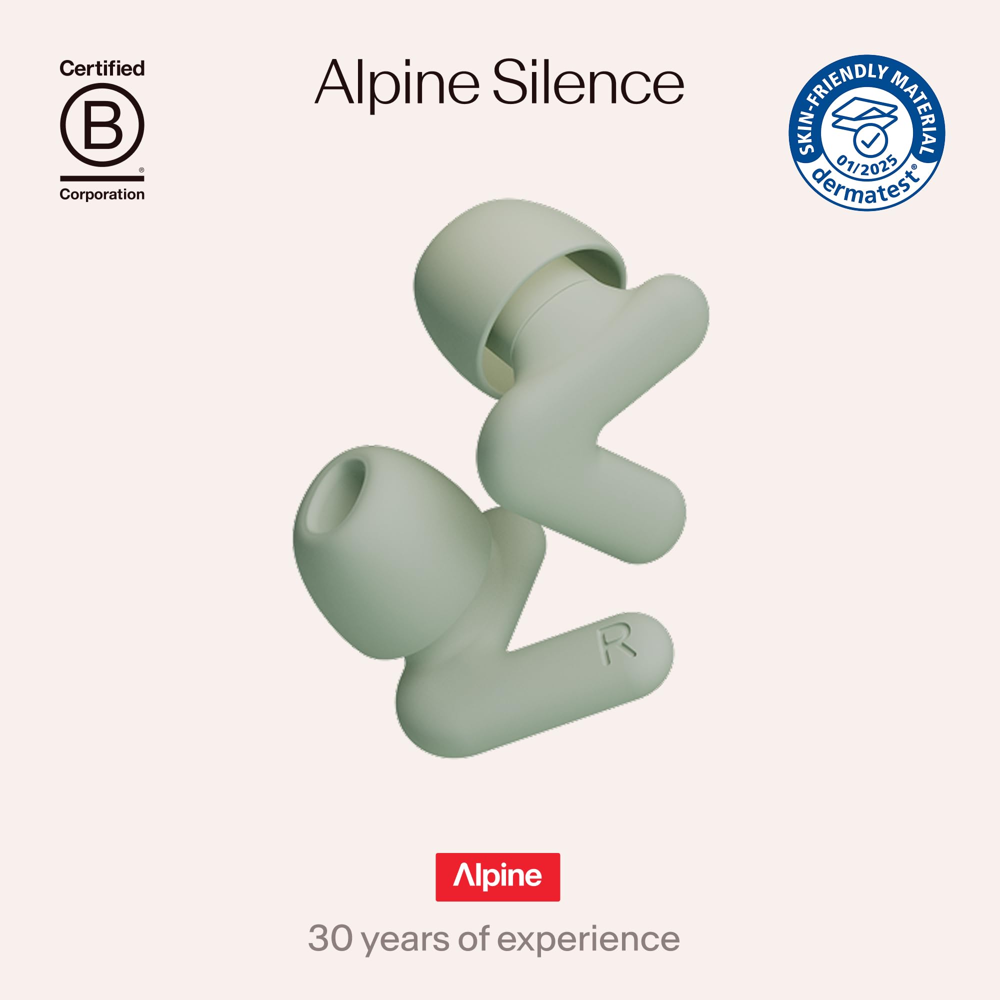 Alpine Silence protección auditiva de 25dB, reducción de ruido para descanso y concentración.