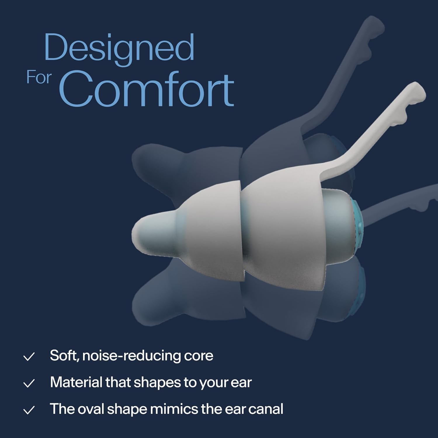 Alpine SleepDeep material AlpineThermoShape ultra suave se adapta a la oreja.