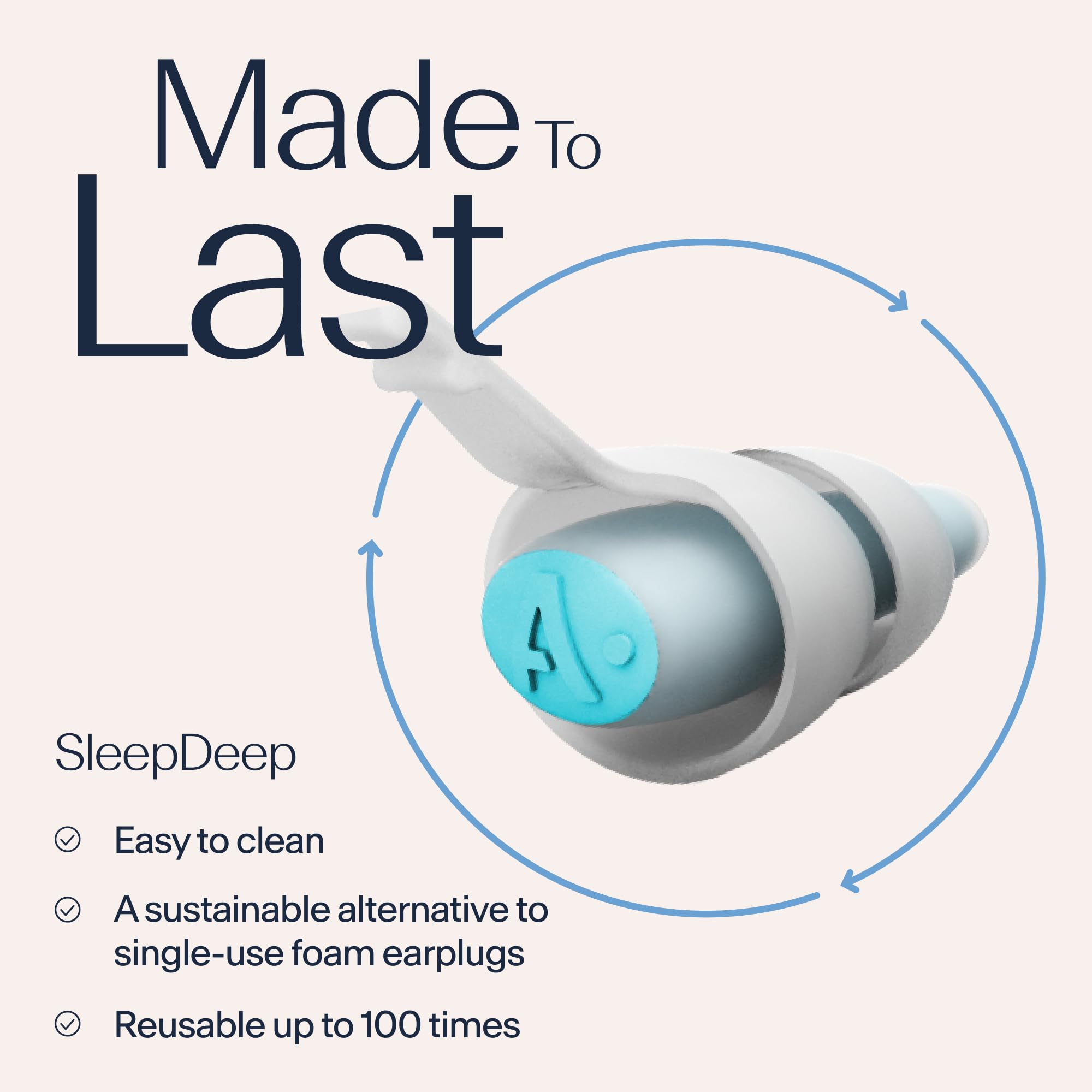 Atenuación de hasta 27 decibelios para dormir de lado con SleepDeep Mini.