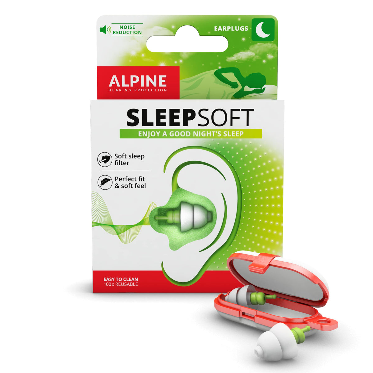 Alpine SleepSoft: tapón suave para dormir de lado y confort continuo
