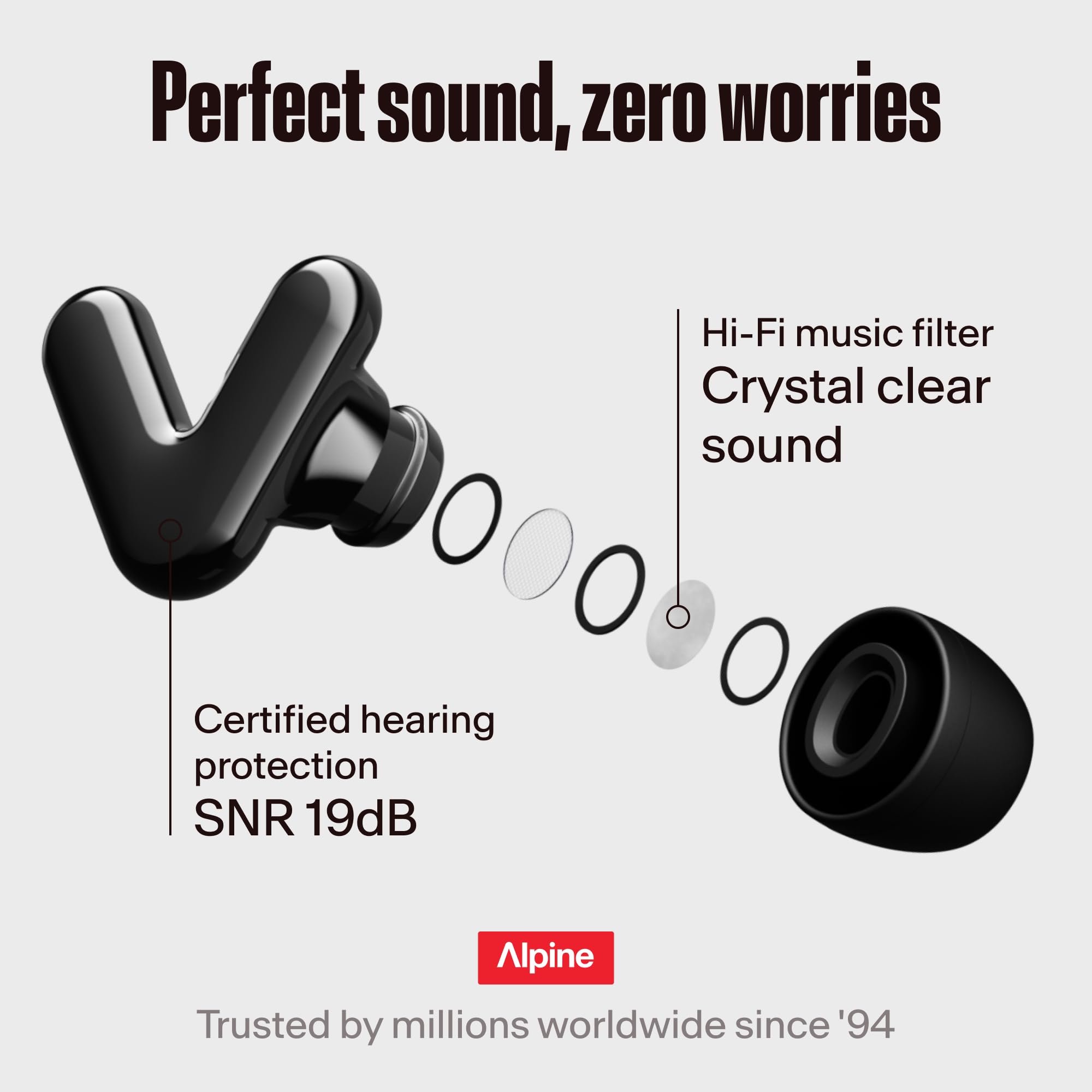 Alpine Tune Earplugs: sonido claro y equilibrado en clubes y festivales.