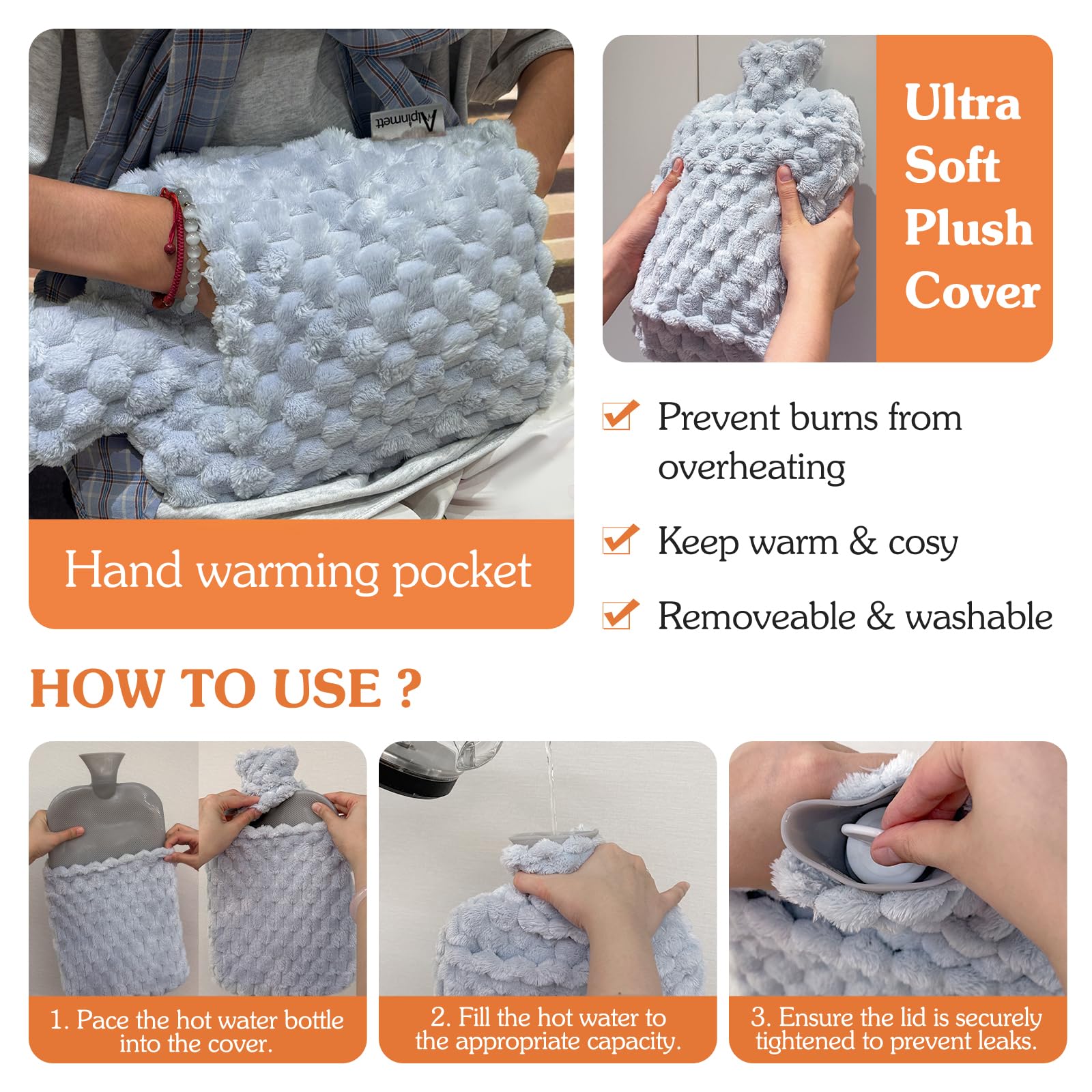 Alpinmett funda de peluche suave brinda confort y seguridad al tacto.
