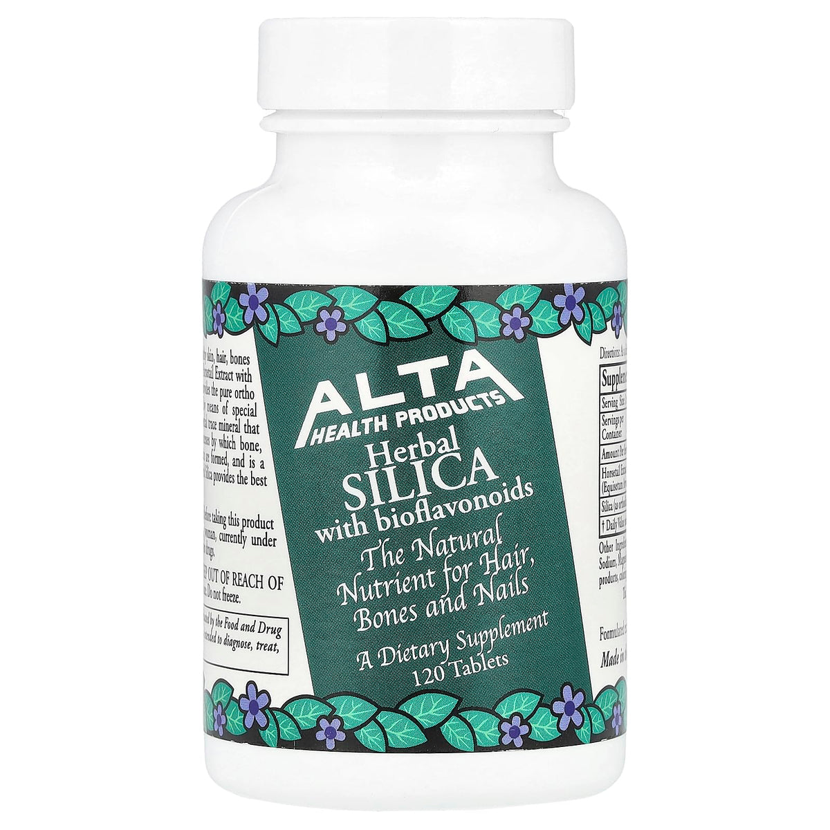 Alta Health sílice botella frente: fácil de incorporar en la rutina diaria.