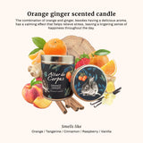 Vela Altar de Corpus naranja jengibre, diseño en lata decorativa para estantería.