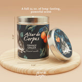 Vela Altar de Corpus naranja jengibre, mecha de algodón para quemado limpio.