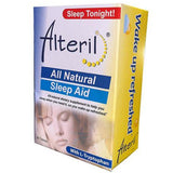 Alteril: botella de tabletas para dormir, diseño compacto ideal para la rutina nocturna.
