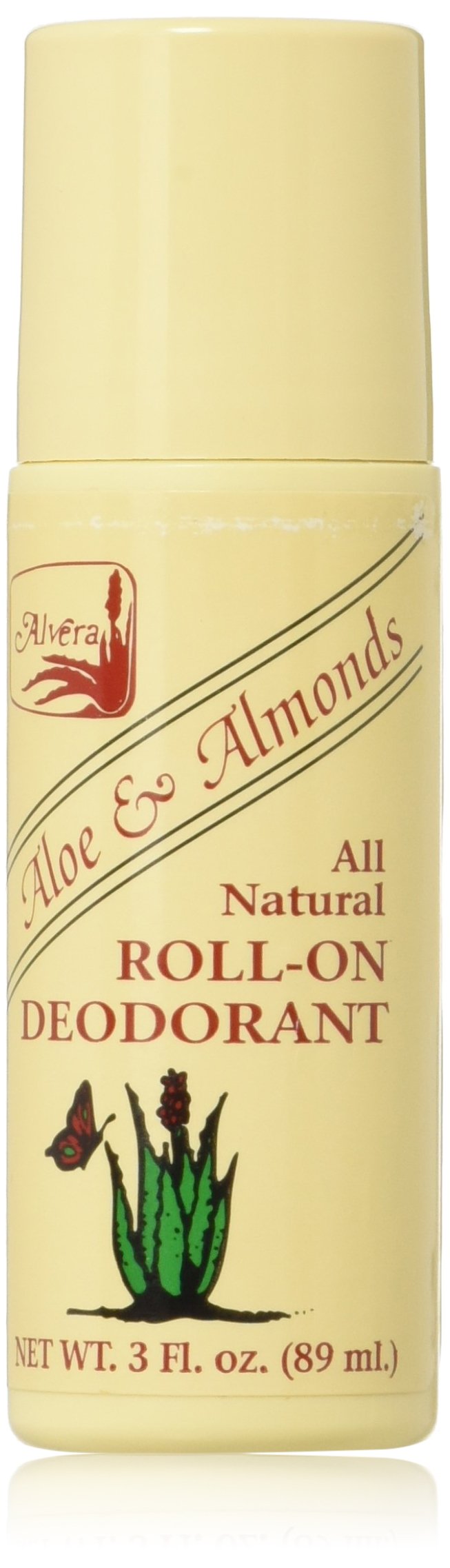Alvera Desodorante Aloe y Almendras, botella para uso diario con aroma suave y protección