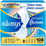 Always Infinity FlexFoam: tres packs de 36, protección diaria.