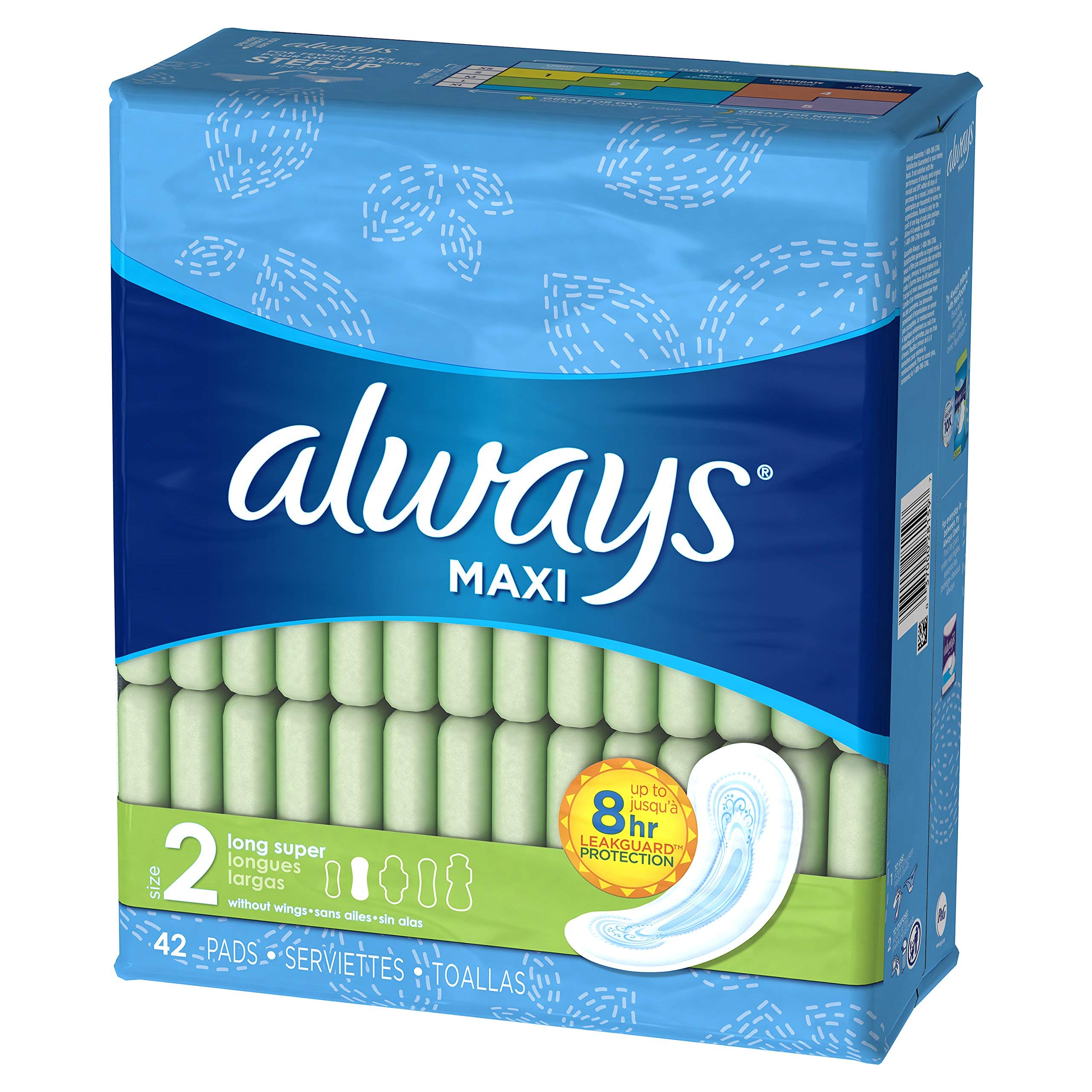 Always Maxi tamaño 2 sin alas, diseño que se ajusta a tus curvas