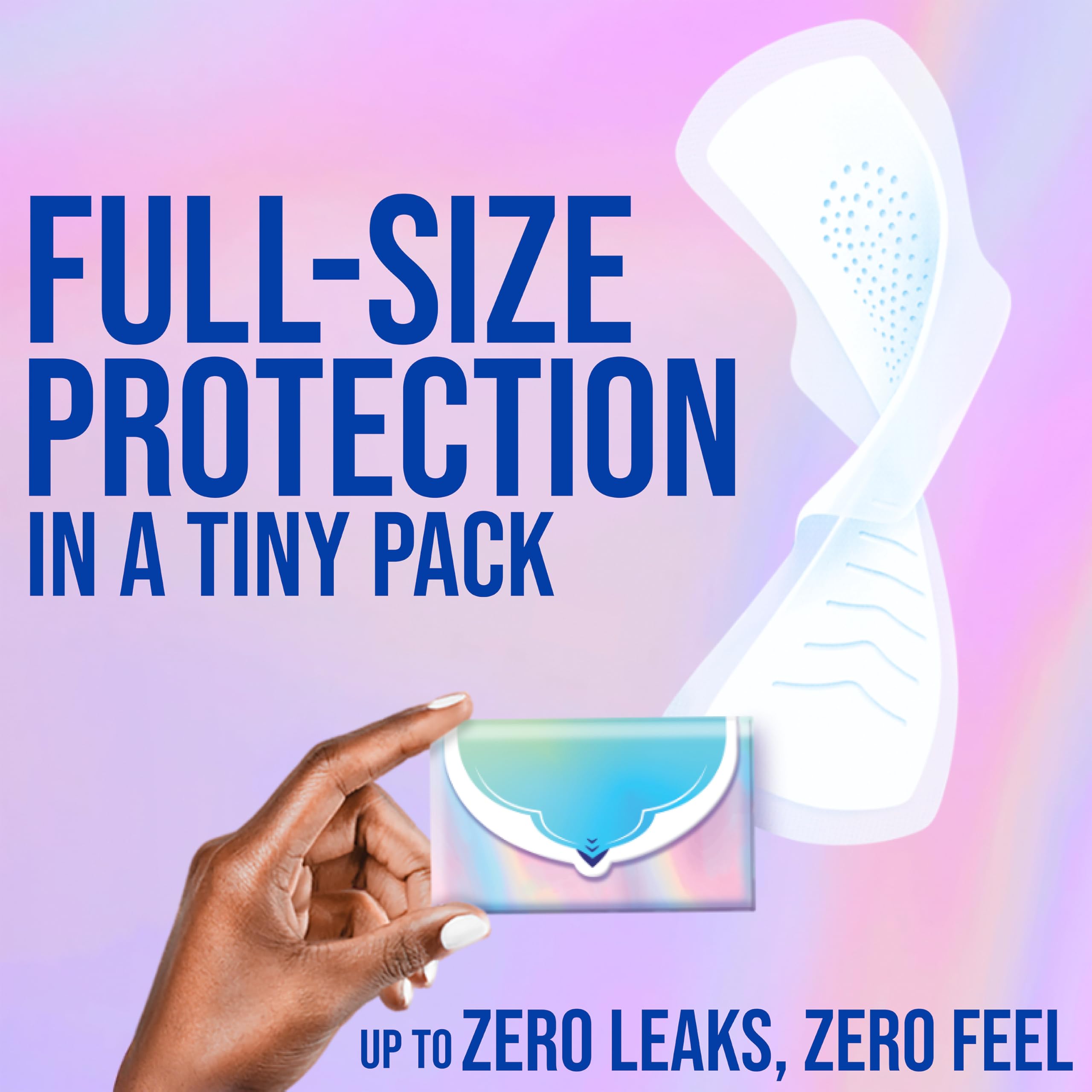 Always Pocket FlexFoam Pads con envoltorio hermético para uso discreto.