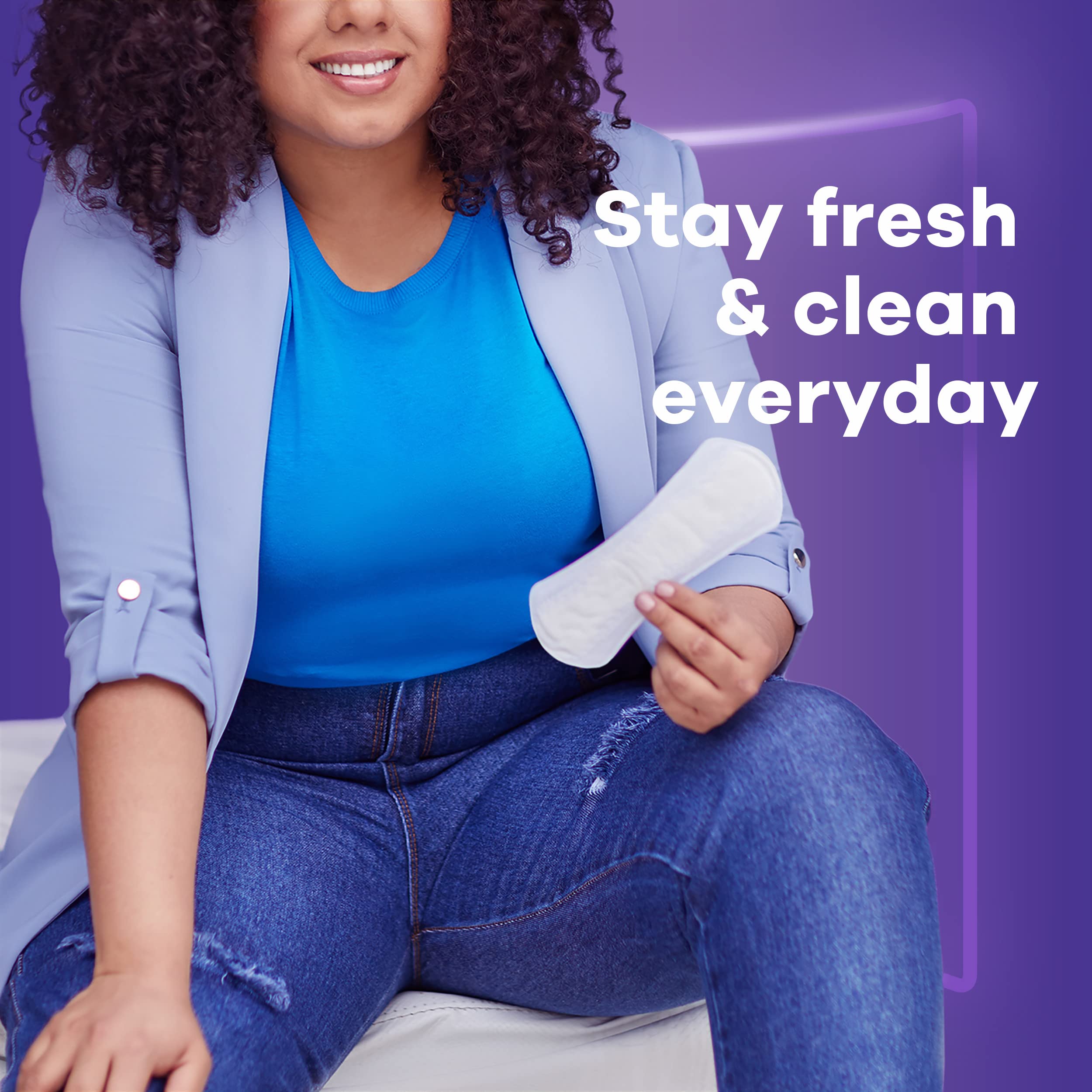 Always Radiant Daily Liners Long diseño práctico para el día a día con protección confiable.