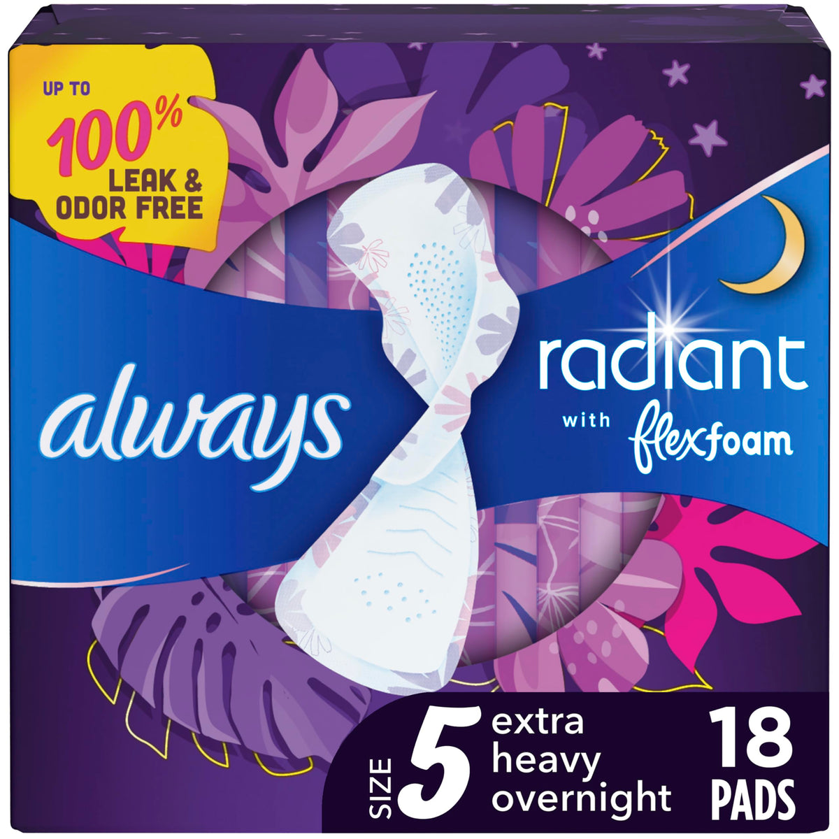 Always Radiant FlexFoam con alas: protección nocturna segura durante el sueño