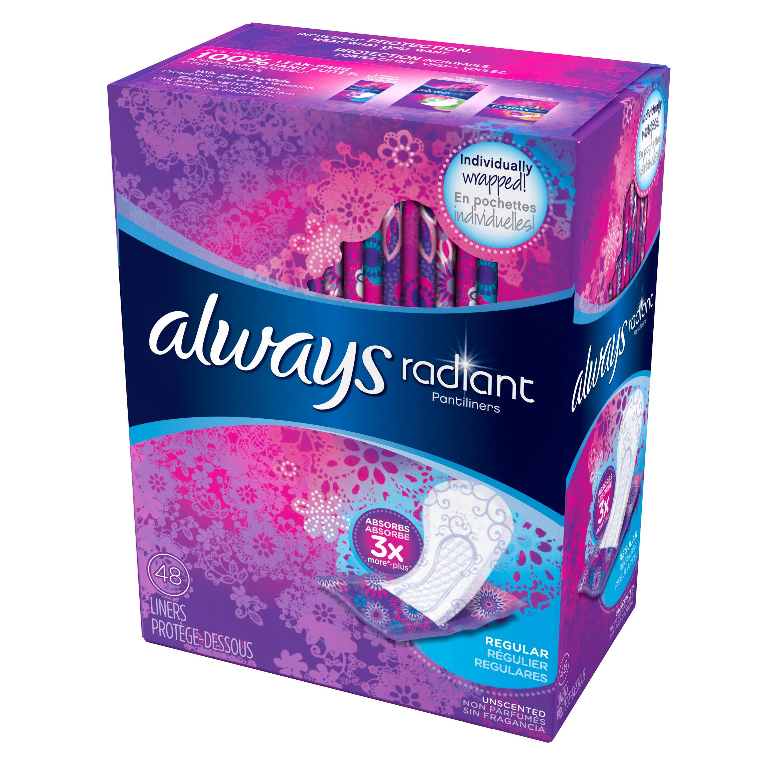Adhesivo Edge2Edge de Always Liners mantiene la protección en su lugar.