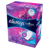 Always Radiant Liners con empaque individual para protección portátil y discreta.