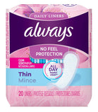 Always Thin protectores perfumados, sensación fresca todo el día