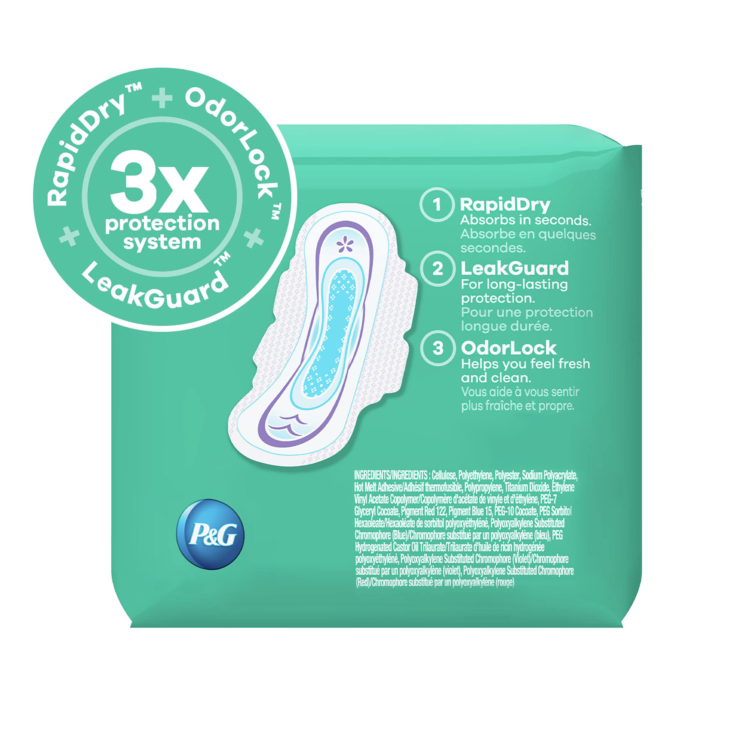 Always toalla sanitaria ultrafina, cubierta suave para comodidad diaria