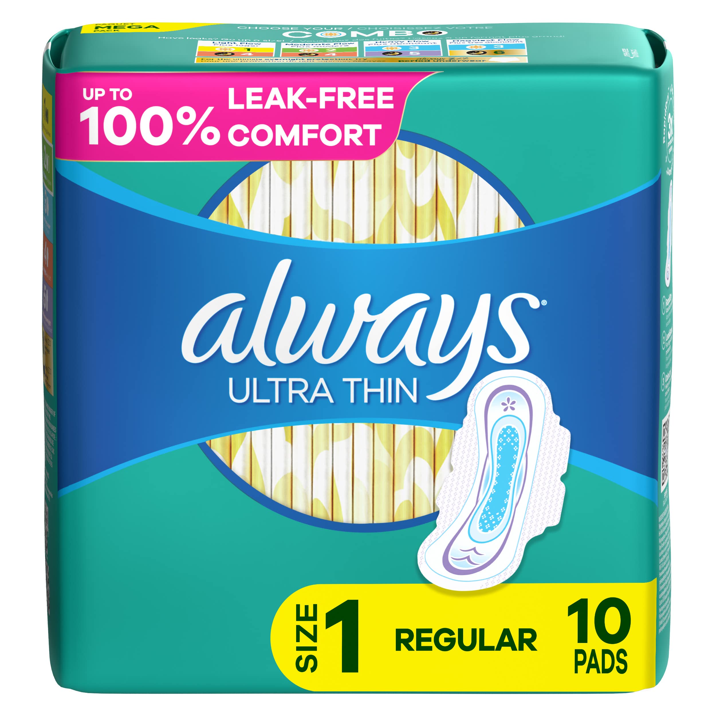 Always toalla sanitaria ultrafina talla 1 con alas para protección diaria