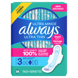 Soporte para flujo intenso y noche con Always Ultra Delgadas