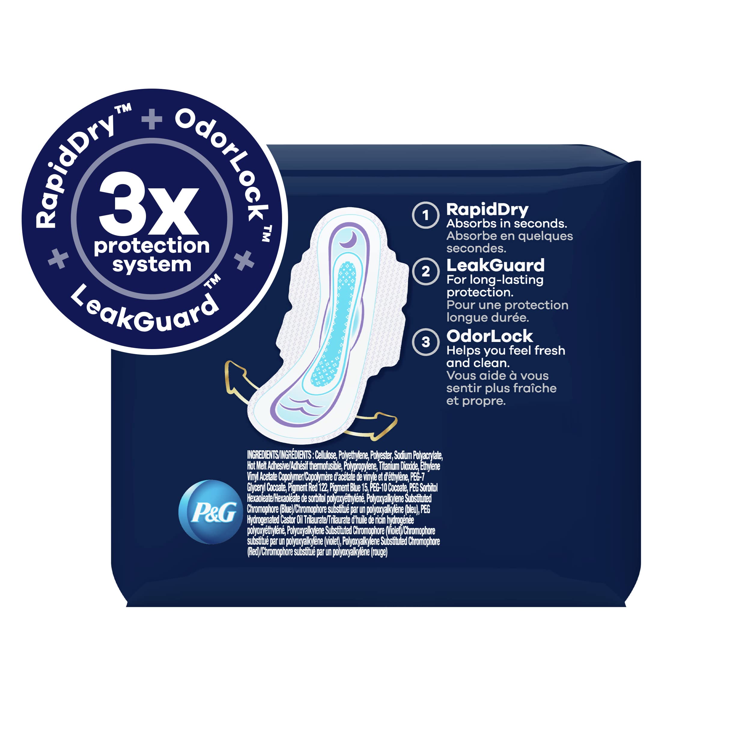 Always Ultra Thin con alas flexibles y absorcion rapida para menos filtraciones.