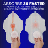 Always Ultra Thin núcleo LeakGUARD ayuda a contener fugas durante la noche.