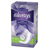 Always Xtra Protection Daily Liners Largos Sin Aroma: empaque para uso diario y discreto